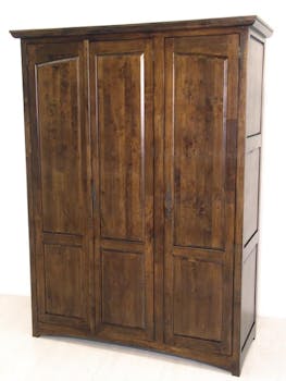 Armoire 3 portes avec penderie hévéa 150x60x200cm TRADITION