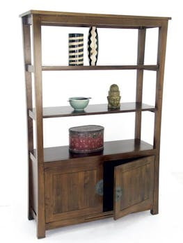 Bibliothèque étagère hévéa 120x40x180cm MAORI