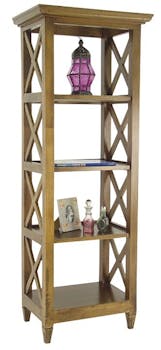 Colonne de rangement croisillons hévéa 60x40x160cm MAORI