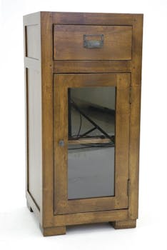 Confiturier 1 porte vitrée hévéa 40x40x86cm HELENA