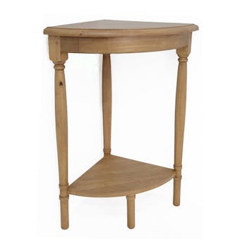 Sellette d'angle Hévéa double plateaux 57x40x74cm TRADITION
