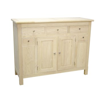 Buffet Hévéa 2 portes, 5 tiroirs 140x50x110cm TRADITION