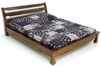 Lit 2 places façon futon Hévéa pour couchage 140x190 214x157x80cm MAORI