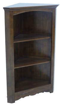 Meuble de rangement d'angle ouvert Hévéa 3 niches 78x45x124cm TRADITION