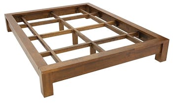 Lit 2 places Hévéa pour couchage 140x190 162x212x30cm HELENA