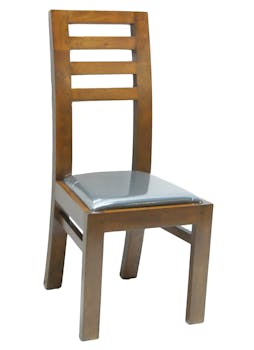 Chaise Hévéa assise mousse 45x49x100cm OLGA