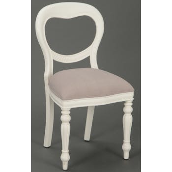 Chaise Classique Chic AGATHE L 48 X P 53 X H 91 Blanc Antique AMADEUS