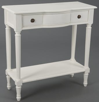 Console Classique Chic 1 tiroir AGATHE L 80 X P 35 X H 80 Blanc Antique AMADEUS