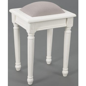 Tabouret Dagobert Classique Chic AGATHE L 34 X P 30 X H 52 Blanc Antique AMADEUS