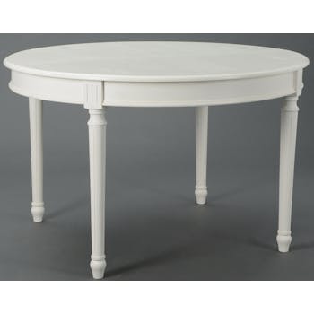 Table à manger Classique Chic AGATHE Long 120/180 X Larg 120 X H75 Blanc Antique AMADEUS