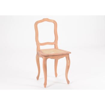 Chaise cannée romantique en bois prêt à peindre MERVEILLE H93cm AMADEUS