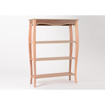 Bibliothèque romantique en bois prêt à peindre 3 étagères MERVEILLE L120XP40XH160cm AMADEUS