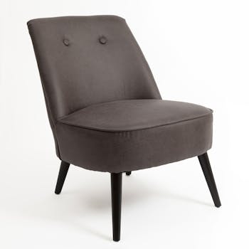 Fauteuil Club gris foncé 72,5x57x70cm MAXIME