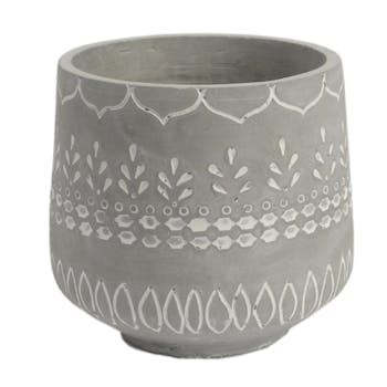 Cache-pot Massaï en ciment D19cmxH17cm