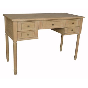 Bureau bois massif 5 tiroirs HAMBOURG ref. 30020701