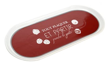 Plat rectangulaire porcelaine rouge