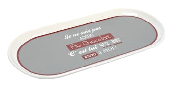 Plat rectangulaire porcelaine gris