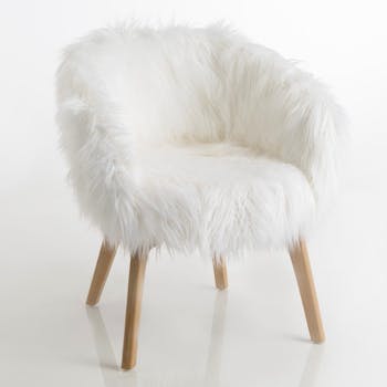 Fauteuil fourrure blanche