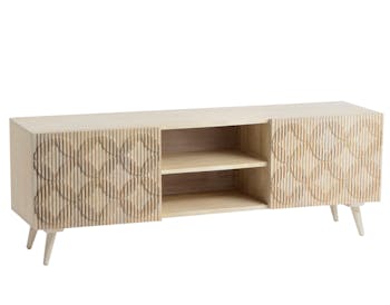 Meuble TV bois style contemporain 140 cm