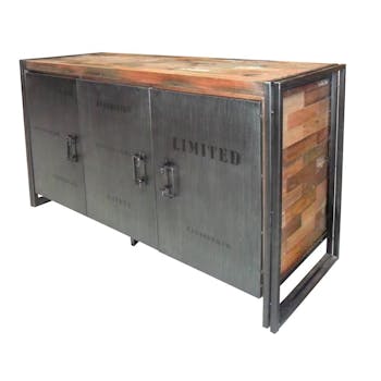 Buffet bois recyclé 3 portes 160x90 CARAVELLE