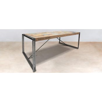 Table à manger rectangle bois recyclé 200x100 CARAVELLE