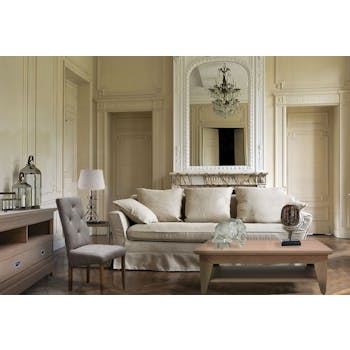 Chaise salle à manger greige capitonnée MANOIR