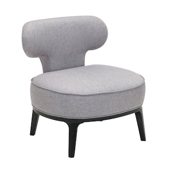 Fauteuil dossier forme haricot tissu gris 74x68xH72cm GATSBY
