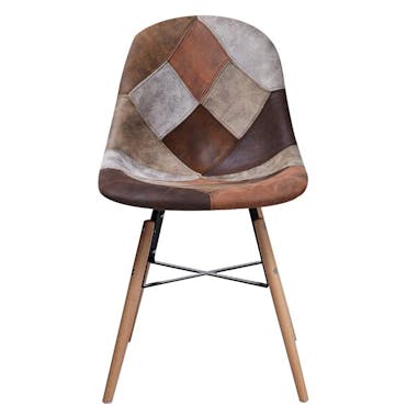 Chaise scandinave patchwork marron et gris CANADA ...