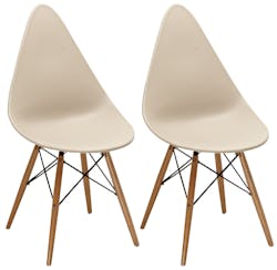 Chaise scandinave taupe DROP (lot de 2)