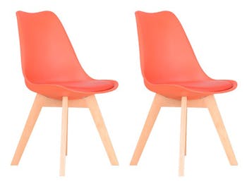 Chaise scandinave brique TONY2 (lot de 2)