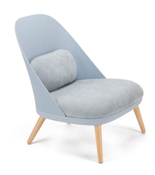 Fauteuil moderne en plastique et tissu bleu 70x65x75cm AMAL