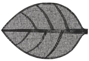 Set de table forme feuille 50 x 33 cm  Noir