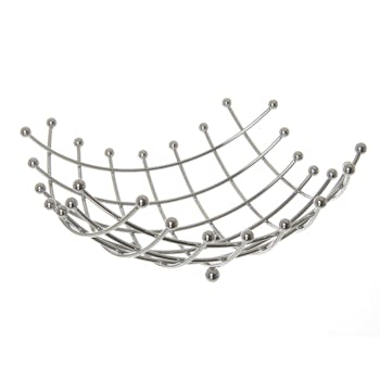 Corbeille à fruits design en métal chromé 28x28x8