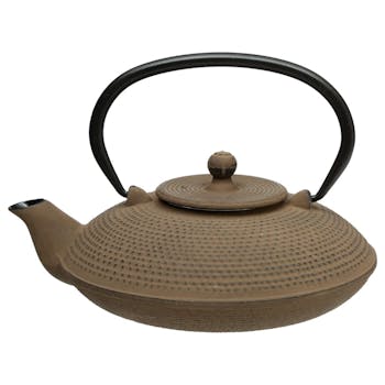 Théière plate 0,8L en Fonte taupe avec filtre