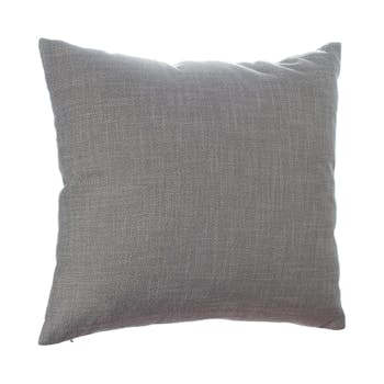Coussin uni en tissu gris clair déhoussable 40x40cm