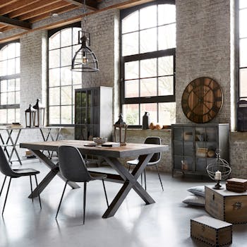 Bibliothèque vitrée métal