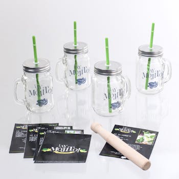 Coffret de 4 chopes Mojito et fiches de recettes