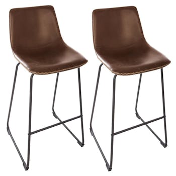 Lot de 2 tabourets de bar marron réf. 30022129