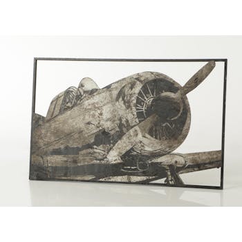 Décoration murale métal cockpit avion