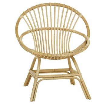 Fauteuil vintage Brigitte rotin naturel KOK