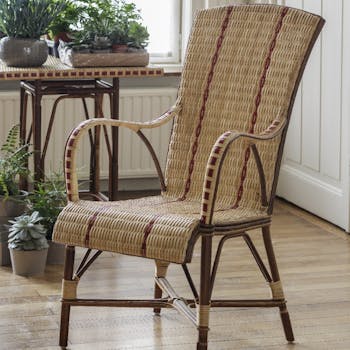 Fauteuil rotin tressé dossier haut ref. 30020924