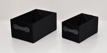 Paniers noirs velours rectangle (lot de 2)