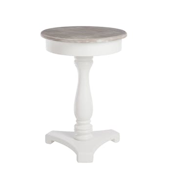 Bout de canapé / table d'appoint ronde en bois blanc, D60xH71cm