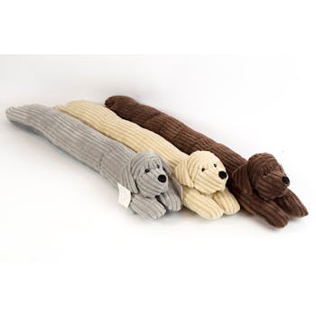 Bas de porte chien tissu beige gris