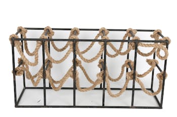 Casier à bouteilles en corde cadre métal