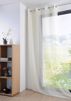 Rideau voilage écru 135x260cm à oeillets MONNA