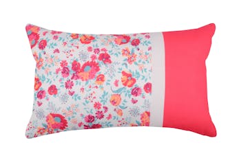Coussin microfibres décor floral fuschia multicolor 30x50cm LOLITA FUSCHIA