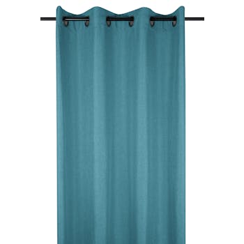 Rideau uni turquoise 140x260cm à oeillets BEA