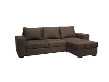 Canapé d'angle convertible microfibres chocolat VERONIQUE