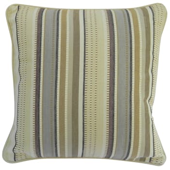Coussin tissu bayadère sable chocolat 40x40cm
